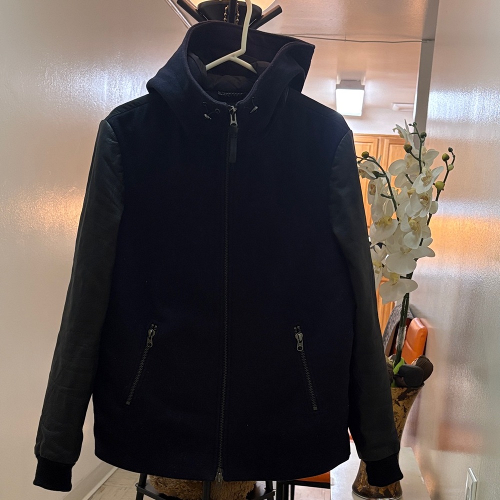 Mackage Men’s  Black Jacket with Hood  Size 40
